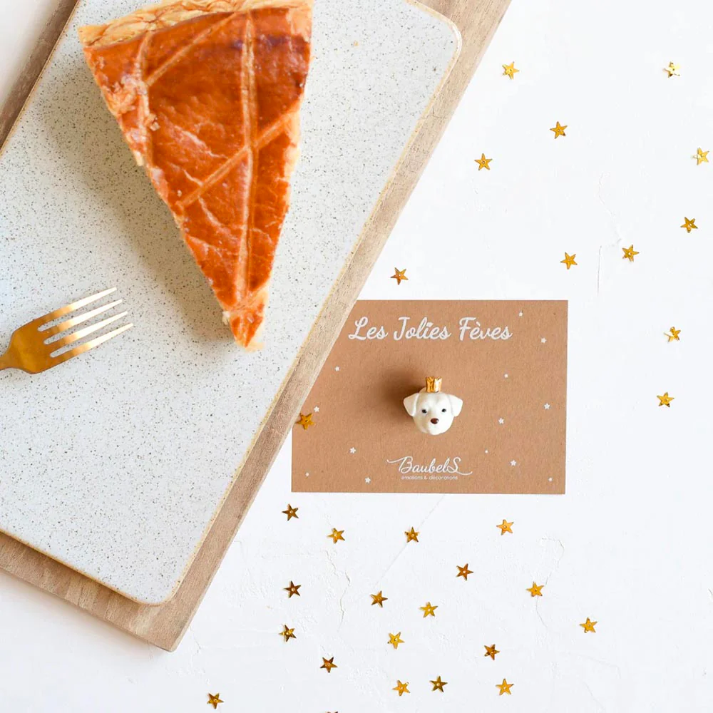 Décoration pour gâteau : fève porcelaine golden – Image 3