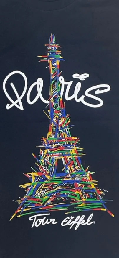 Tee Shirt Tour Eiffel Paris Graffiti – Image 3