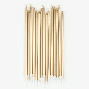 Bougie anniversaire : 16 bougies longues doré