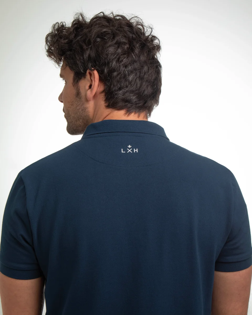 Polo Coton Piqué Bleu Marine – Image 3