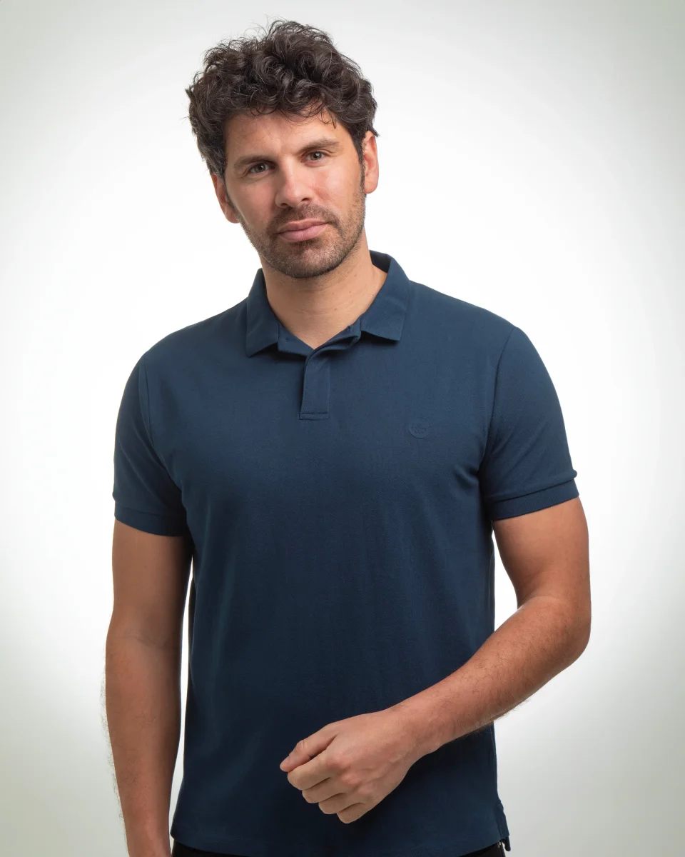 Polo Coton Piqué Bleu Marine – Image 2