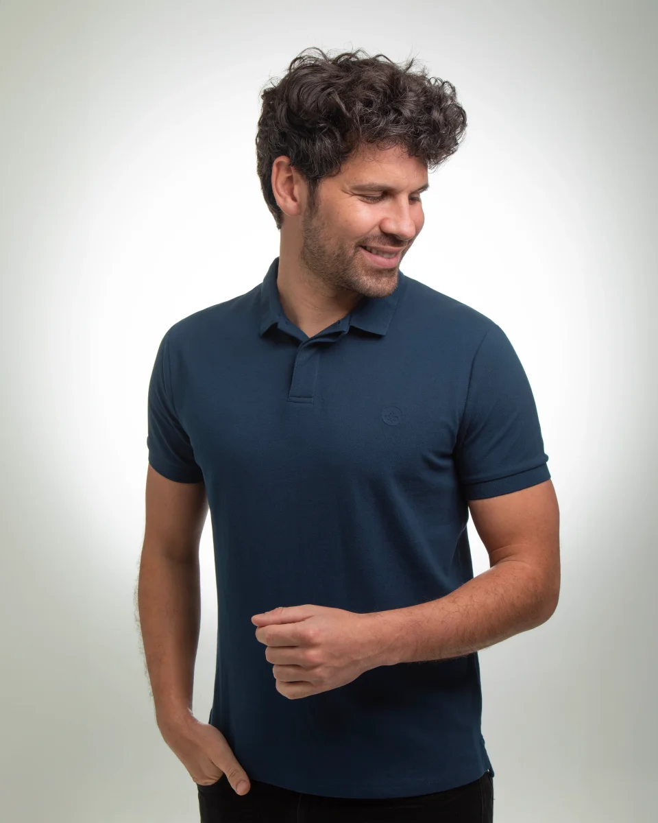 Polo Coton Piqué Bleu Marine – Image 4