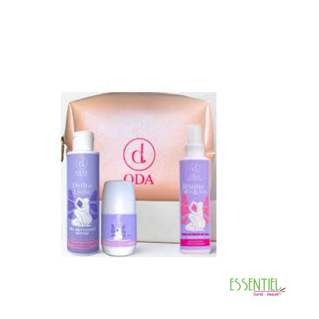 ODA HYDRA TROUSSE : Roll on éclaircissant 50ML+ mousse intime éclaircissant 150ML+Brume intime 150ml