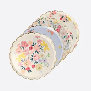 Assiette en carton : 8 petites assiettes fleurs anglaises