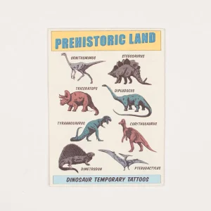 Tatouage ephemere : 2 planches dinosaures