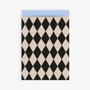 1 pochette en papier arlequin noir