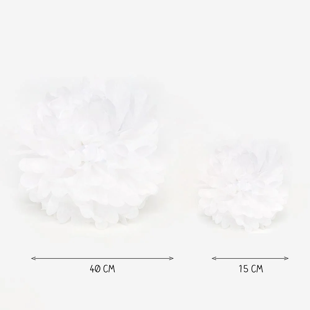 Pompon de satin - Blanc – Image 2