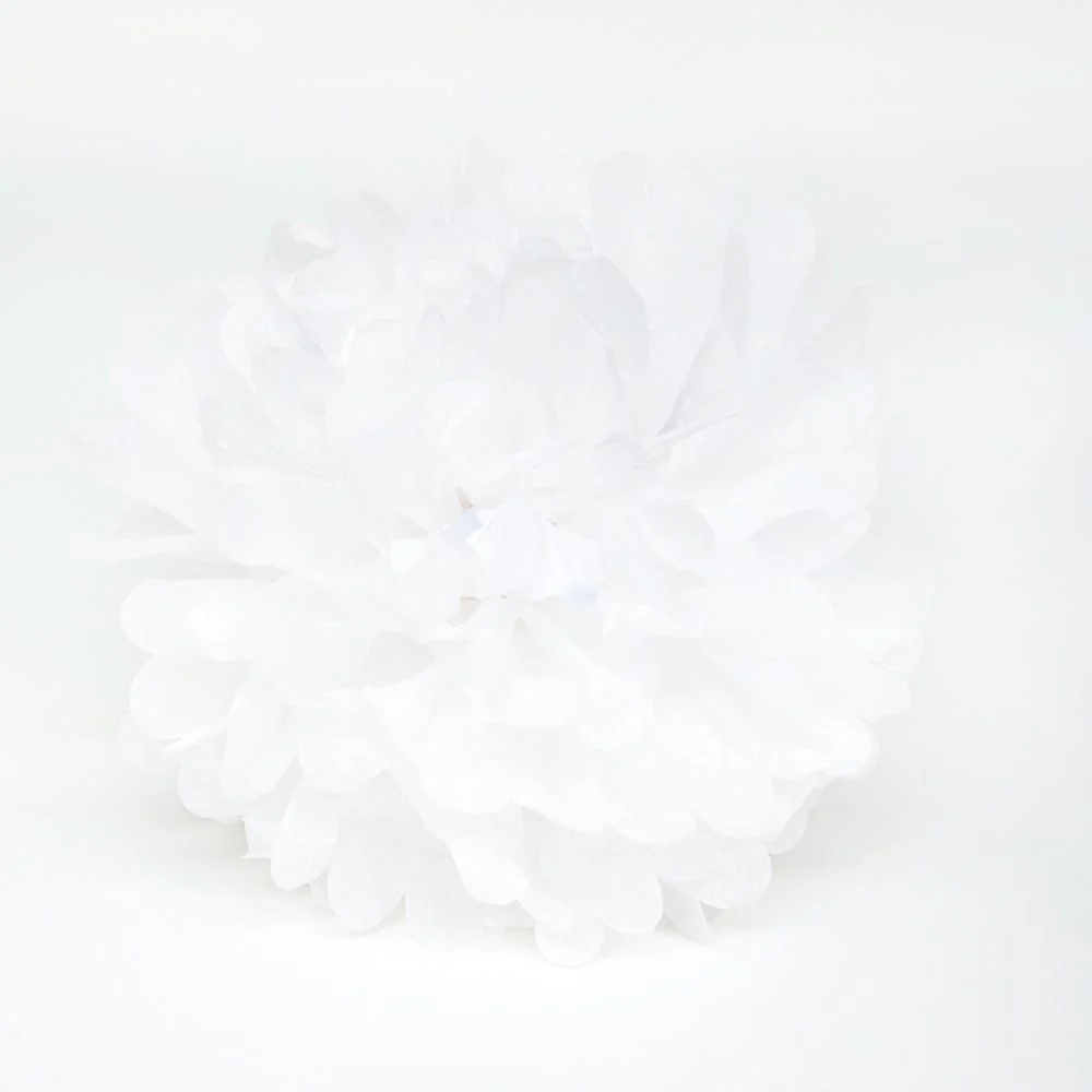 Pompon de satin - Blanc