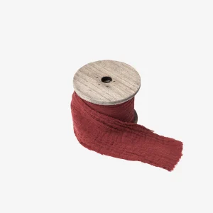 Ruban en gaze de coton terracotta