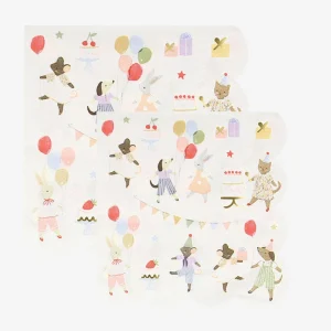 Serviettes en papier : 16 serviettes animaux mignons