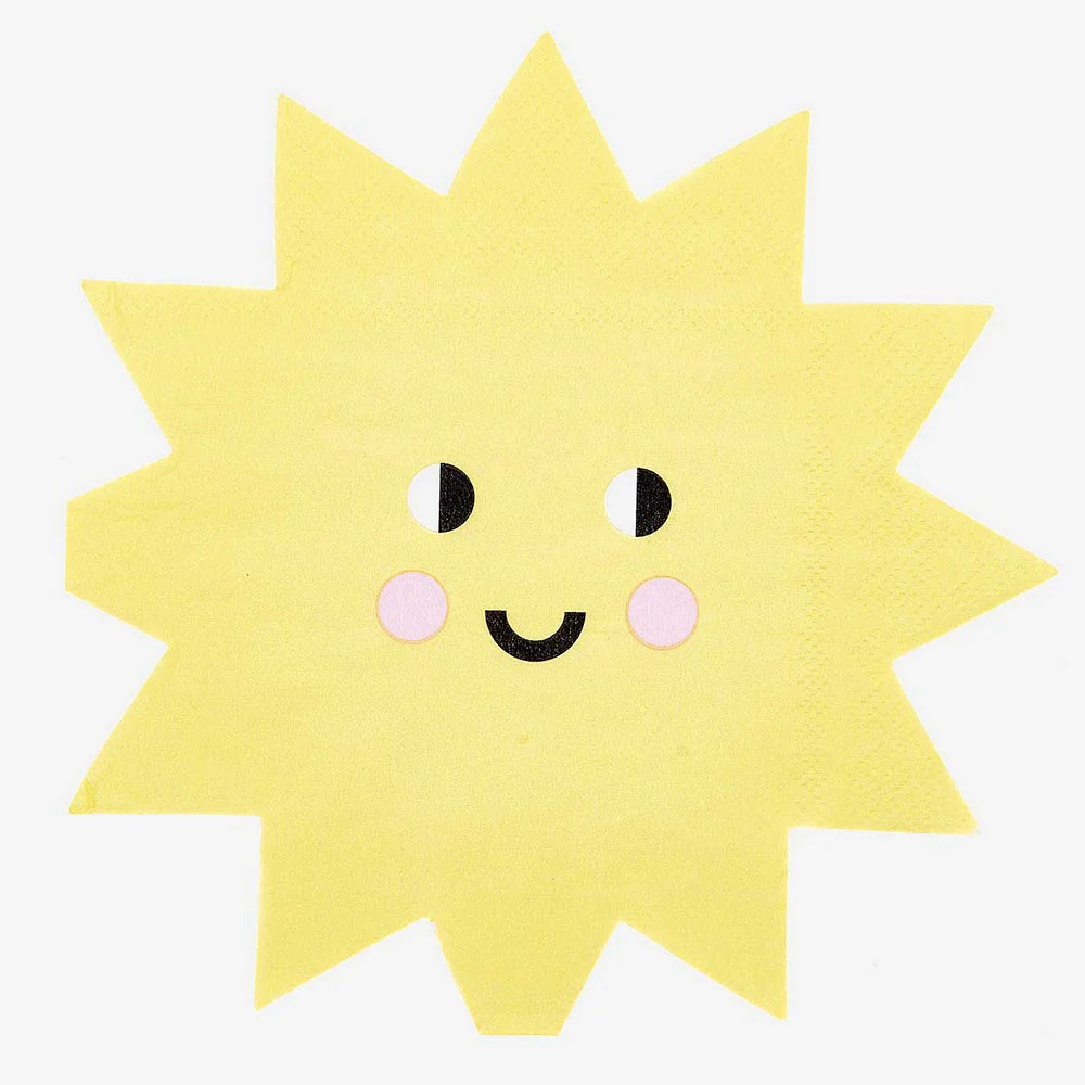 Serviettes en papier : 20 serviettes soleil