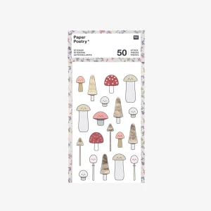 1 planche de stickers champignons kawaii