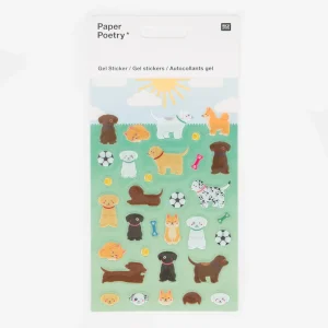 1 planche de stickers chiens mignons