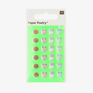 1 planche de stickers animaux mignons