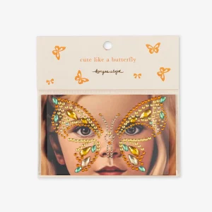 Bijoux visage papillon jaune
