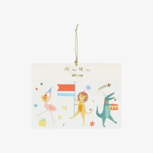 Tatouage ephemere : 2 planches de tatouages animaux festifs