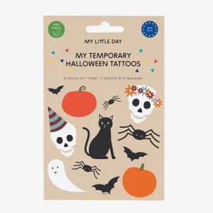 Halloween - Tatouage ephemere : 1 planche de 8 tatouages halloween