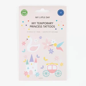 Tatouage ephemere : 1 planche de 8 tattoos princesse
