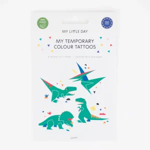 Tatouage ephemere : 1 planche de 8 tattoos dinosaures