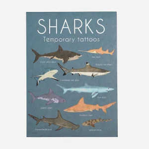 Tatouage ephemere : 1 planche de tatouages requin