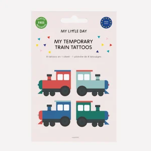 Tatouage ephemere : 1 planche de 8 tattoos train